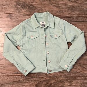 Safe green denim jacket.